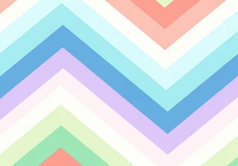 Photo of colorful chevron pattern with pastel stripes in a retro geometric design