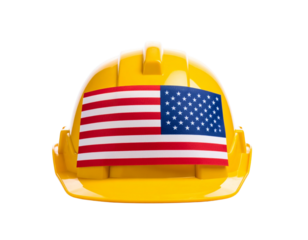 american flag with suitcase