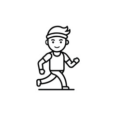  A jogger in sportswear doing fitness exercise. Healthy lifestyle and sport vector symbol.
