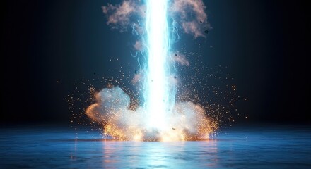 Radiant Energy Blast Through Dark Waters