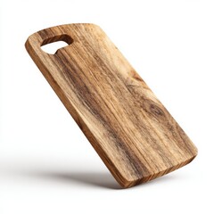 Fototapeta premium Wooden Cutting Board Isolated: A close-up of a wooden cutting board, ideal for culinary tasks