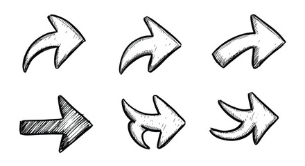 Hand drawn arrows graphic design elements