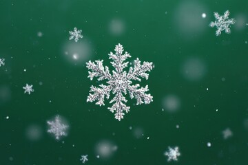 Snowflakes gracefully rotating in a festive scene of winter wonder, capturing the essence of Christmas and New Year celebrations