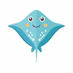 Minimal stingray faces in flat style