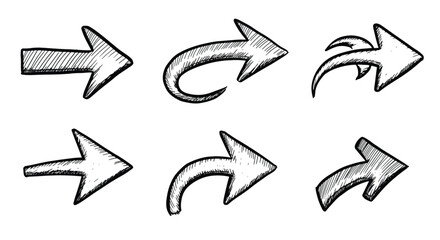 Hand drawn arrows various styles