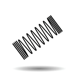 Flexible spring icon Logo symbol. Metal spiral flexible wire elastic spring vector icon. Vector illustration.