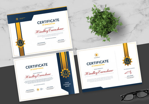 Blue And Red Certificate