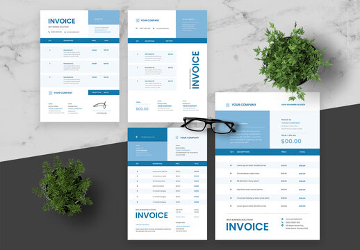 Blue And Black Invoice