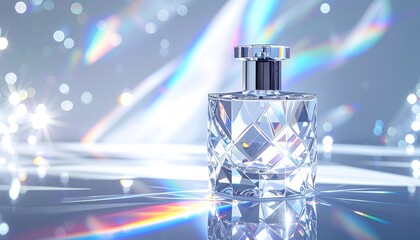 煌めく輝き：ダイヤモンドカットの高級香水Generated image