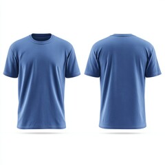 A blue t-shirt front and back view