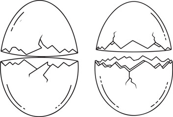 Vector illustration of cracked eggshells