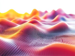 Abstract Colorful Digital Waveform Pattern in Vibrant Orange Pink Purple Blue Tones