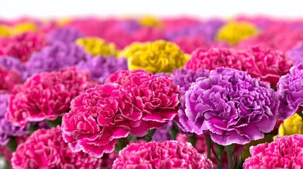 Fototapeta premium Enchanting Bioluminescent Carnation Field A Stunning CloseUp of a Floral Fantasy