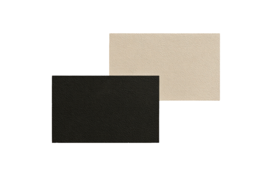 Two rectangular shapes, light beige and dark gray, overlapping