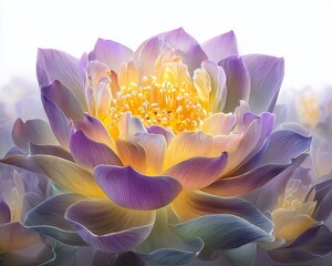 Obraz premium Exquisite CloseUp of a Lotus Flower A Detailed Floral Portrait Capturing Delicate Petals and Intricate Veins in a