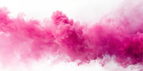 Fototapeta premium Vibrant pink smoke billows through the air, blending softly into white, creating an ethereal and artistic display that captivates the viewer's attention
