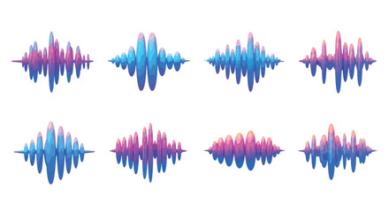 Audio waveform icons collection