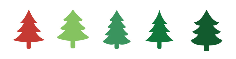 Christmas tree vector icons festive holiday evergreen illustrations seasonal celebration symbols