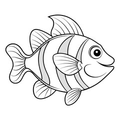Triggerfish Line Art Vector | Sea Pattern Sketch