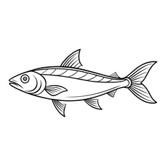 Herring Fish Line Art | Simple Sea Sketch