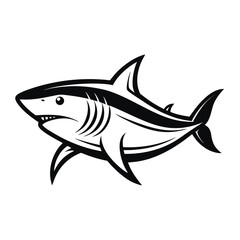 Minimalist Shark Outline | Sea Animal Vector Design