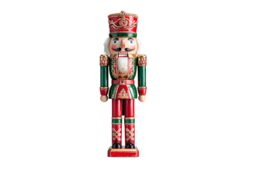  Nutcracker Soldier Figure with Painted Details, Standing View.