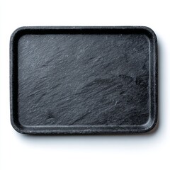 Fototapeta premium A top-down shot of a dark gray rectangular slate tray