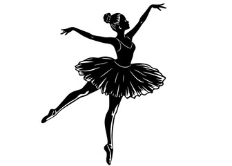 Ballet Dancer on Toes Silhouette