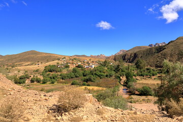the landscape beside the river Puente Mayu Tambo between Sucre and Potosi in Bolivia