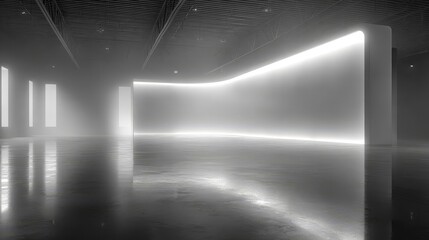 Obraz premium Empty Room, Interior, Architecture, Design, Light, Modern, Wall, Floor, Space, Minimalist