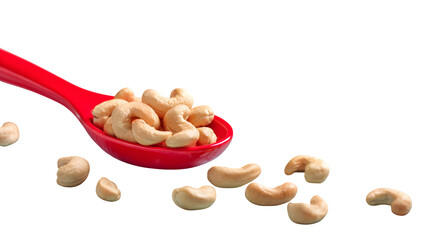 Cashews in Red Spoon