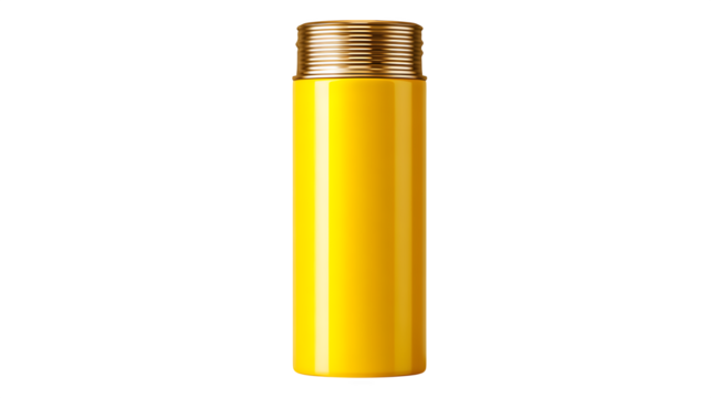 Yellow cylindrical object with threaded top - Powered by Adobe
