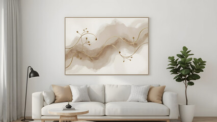 modern living room with white sofa