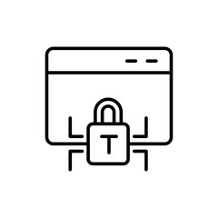 Digital security outline icons, minimalist vector illustration ,simple transparent graphic element .Isolated on white background