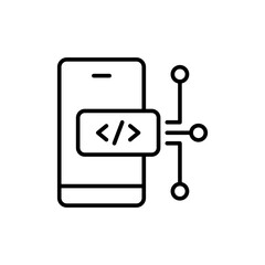 Mobile architecture outline icons, minimalist vector illustration ,simple transparent graphic element .Isolated on white background