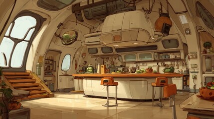 Retro kitchen ready for a culinary time-travel