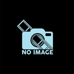 No image symbol, missing available icon isolated on black background