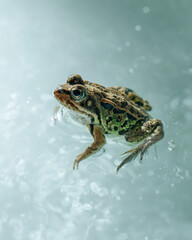 Fototapeta premium Studio Shot: Single Frog in Water