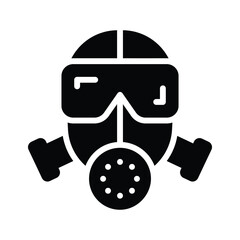 An amazingly designed glyph style icon of gas mask for safety
