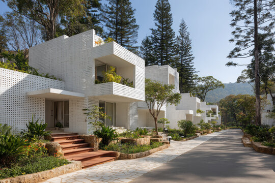 houses adapt to extreme heat by featuring porous facades that enhance cooling