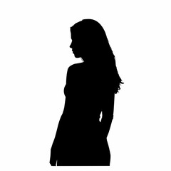 Silhouette of a woman looking
