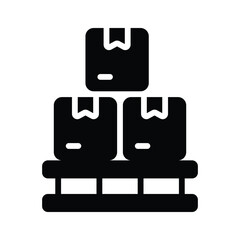 Grab this easy to use glyph icon of warehouse pallet with boxes
