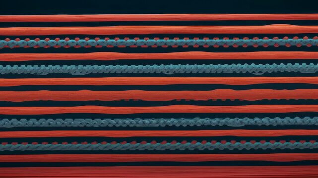 Abstract Render of Parallel Orange and Teal Textured Lines