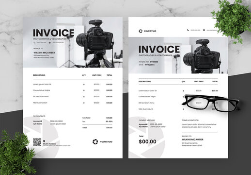 Blue And Black Invoice
