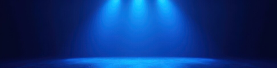 Obraz premium Intense blue stage lighting illuminates a blank space , empty, background