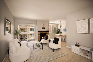 Spacious Contemporary Condo with Updated Kitchen, Private Balcony, and Pool Views