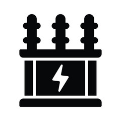 Visually engaging icon of transformer designed in glyph style