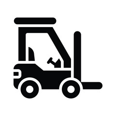 Trendy icon of warehouse forklift designed in glyph style