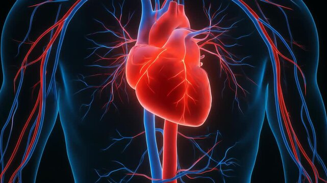 Human Heart and Circulatory System Illustration