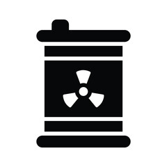 Well crafted glyph icon of toxic waste barrel